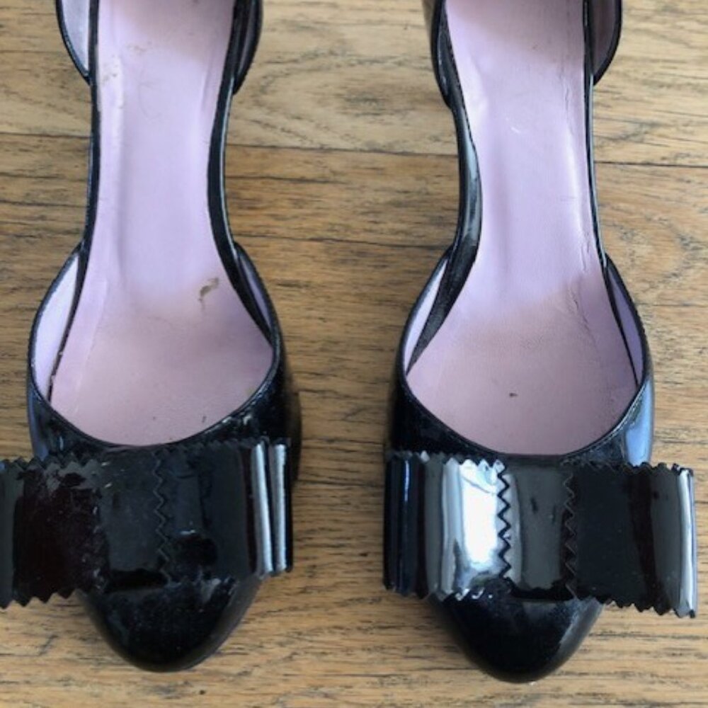 VALENTINO PATENT LEATHER KITTEN HEEL SHOES